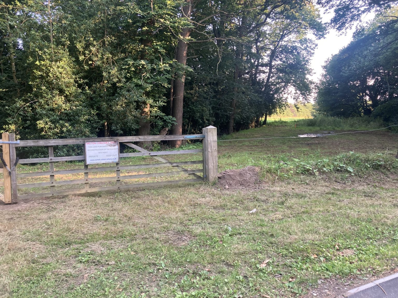 Land Purchase at Holt update Norfolk Orbital Railway